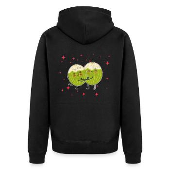 Cute Coconut Couple Hugging Coconut Lovers - Unisex Premium Bio Zip Hoodie - Schwarz - Hinten - Nico (187cm)
