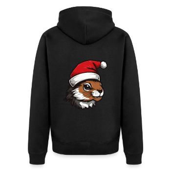 Écureuil Noël Animal Portrait Noël - Veste à capuche bio Premium Unisexe - noir - Dos - Nico (187cm)