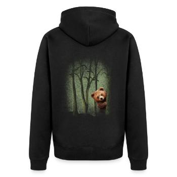 Forest animals Bear in the forest Experience nature Environmental protection - Unisex Premium Organic Zip Hoodie - black - Back - Nico (187cm)