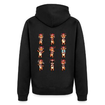 Reindeer Emoticon Christmas Christmas - Unisex Premium Organic Zip Hoodie - black - Back - Nico (187cm)