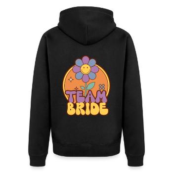 Groovy Braut Bachelorette Brautparty - Unisex Premium Bio Zip Hoodie - Schwarz - Hinten - Nico (187cm)