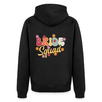 Groovy Braut Bachelorette Brautparty - Unisex Premium Bio Zip Hoodie - Schwarz - Hinten - Nico (187cm)