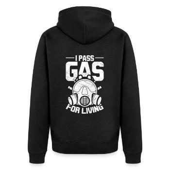Anesthesiologist I Pass Gas For Living - Unisex Premium Organic Zip Hoodie - black - Back - Nico (187cm)