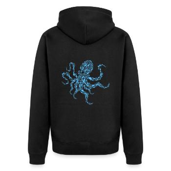 Diver Creative Octopus Kraken Scuba Divers - Unisex Premium Organic Zip Hoodie - black - Back - Nico (187cm)