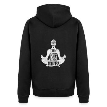 Méditation - Veste à capuche bio Premium Unisexe - noir - Dos - Nico (187cm)
