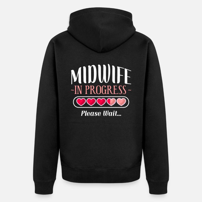 Infirmière Sage-femme Accoucheuse Étudiante - Veste à capuche bio Premium Unisexe - noir