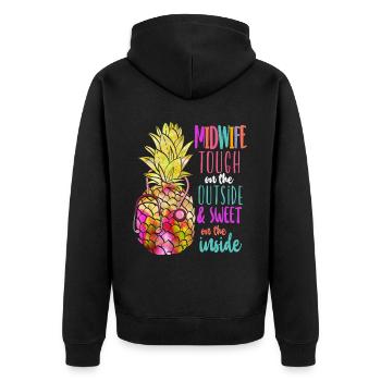 Nurse Midwife Birth Worker - Unisex Premium Organic Zip Hoodie - black - Back - Nico (187cm)