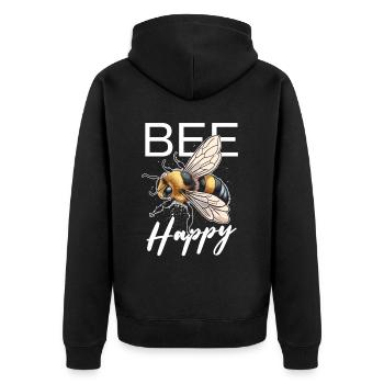 Abeille heureuse - Veste à capuche bio Premium Unisexe - noir - Dos - Nico (187cm)