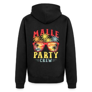 Malle Party Crew - Unisex Premium Organic Zip Hoodie - black - Back - Nico (187cm)