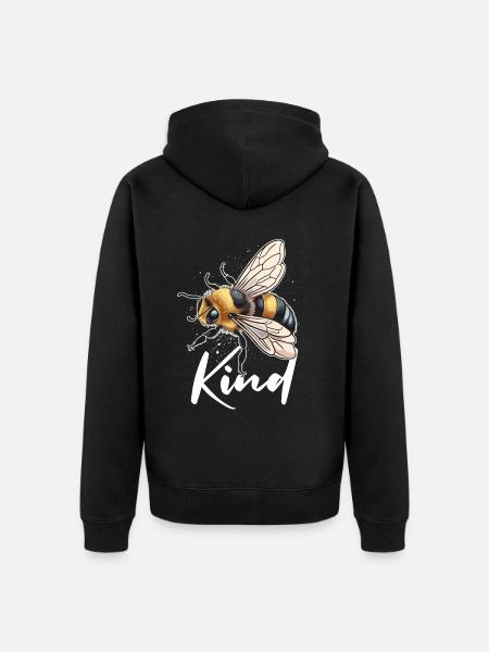 Bee Kind - Unisex Premium Bio Zip Hoodie - Schwarz