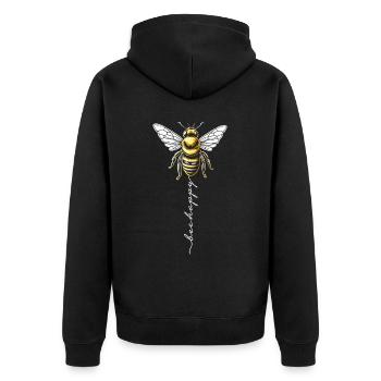 Abeille heureuse - Veste à capuche bio Premium Unisexe - noir - Dos - Nico (187cm)