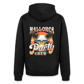 Mallorca Party Crew - Unisex Premium Organic Zip Hoodie - black - Back - Nico (187cm)