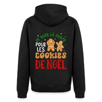 Noël Je Suis Là Juste Pour Les Cookies De Noel - Veste à capuche bio Premium Unisexe - noir - Dos - Nico (187cm)