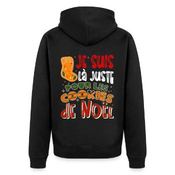 Noël Je Suis Là Juste Pour Les Cookies De Noel - Veste à capuche bio Premium Unisexe - noir - Dos - Nico (187cm)