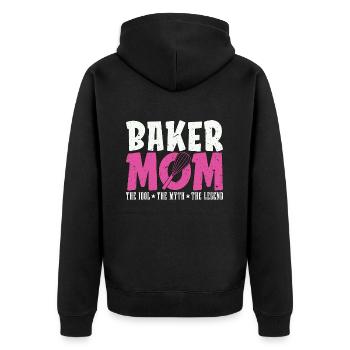 Baker Mom The Idol The Myth Loves Baking Bakers - Unisex Premium Organic Zip Hoodie - black - Back - Nico (187cm)