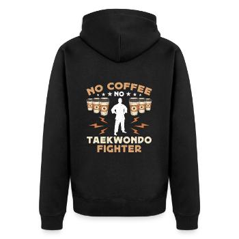 Taekwondo Fighter No Coffee Taekwondo Amateur de café - Veste à capuche bio Premium Unisexe - noir - Dos - Nico (187cm)