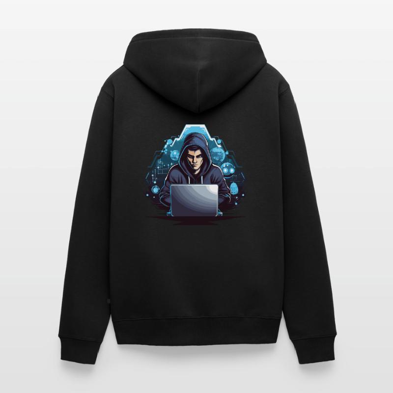 Funny Hacker Style Hacking Lover Computer Unisex Premium Organic Zip Hoodie