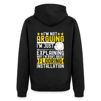 liesenleger floor layer - Unisex Premium Organic Zip Hoodie - black - Back - Nico (187cm)