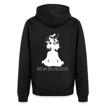 Méditation Lévitation Méditation Yoga - Veste à capuche bio Premium Unisexe - noir - Dos - Nico (187cm)