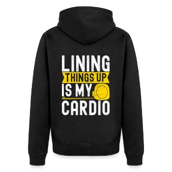 liesenleger floor layer - Unisex Premium Organic Zip Hoodie - black - Back - Nico (187cm)