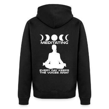 Méditation Qigong Méditation Yoga - Veste à capuche bio Premium Unisexe - noir - Dos - Nico (187cm)