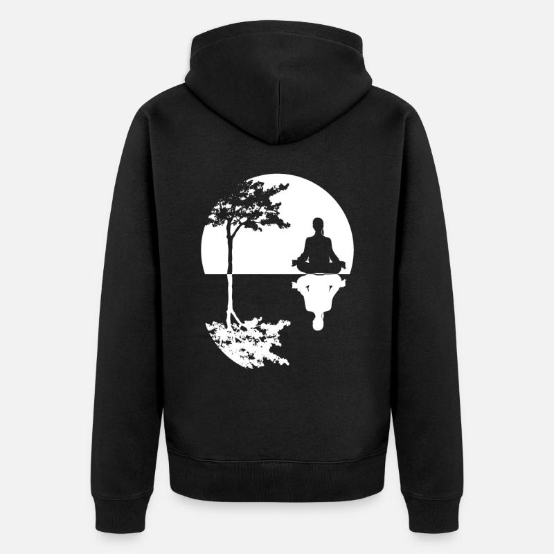 Arbre de méditation Méditation Yoga - Veste à capuche bio Premium Unisexe - noir