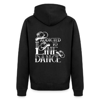 Line Dance Country Music Line Dancing - Unisex Premium Bio Zip Hoodie - Schwarz - Hinten - Nico (187cm)