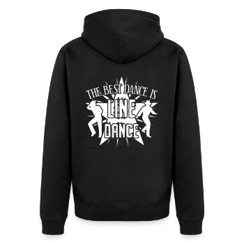 Line Dance Line Dancing Country Music - Unisex Premium Bio Zip Hoodie - Schwarz - Hinten - Nico (187cm)