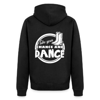 Line Dancing Country Music Line Dance - Unisex Premium Bio Zip Hoodie - Schwarz - Hinten - Nico (187cm)