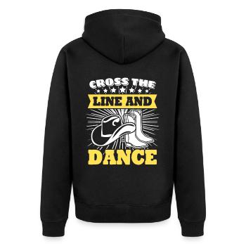 Line Dance Country Music - Unisex Premium Bio Zip Hoodie - Schwarz - Hinten - Nico (187cm)