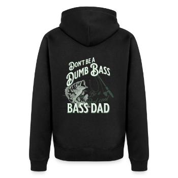 Drôle Don’t Be A Dumb Bass - Be A Reel Cool Dad - Veste à capuche bio Premium Unisexe - noir - Dos - Nico (187cm)