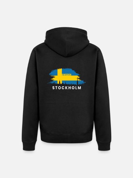 Schweden Sweden Schwedisch Stockholm - Unisex Premium Bio Zip Hoodie - Schwarz