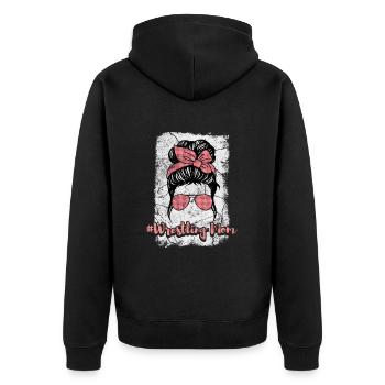 Wrestling - Unisex Premium Bio Zip Hoodie - Schwarz - Hinten - Nico (187cm)