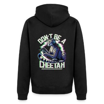 Video Gaming Cheetaah Esport Gaming Nerd Gamer - Unisex Premium Bio Zip Hoodie - Schwarz - Hinten - Nico (187cm)