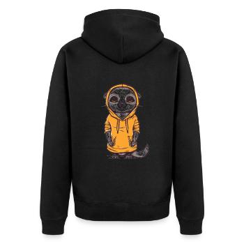 Mignon style anime Meerkat Kawaii - Veste à capuche bio Premium Unisexe - noir - Dos - Nico (187cm)