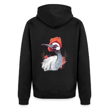 Mignon Anime Style rouge couronné grue Kawaii - Veste à capuche bio Premium Unisexe - noir - Dos - Nico (187cm)