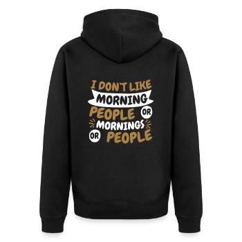 Schwarzer Humor Witzig - Unisex Premium Bio Zip Hoodie - Schwarz - Hinten - Nico (187cm)