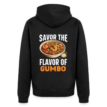 Gumbo Lovers Foodie Louisiane Manger Cuisine Cajun - Veste à capuche bio Premium Unisexe - noir - Dos - Nico (187cm)
