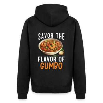 Gumbo Lover Foodie Louisiane Cuisine Cajun Cuisine - Veste à capuche bio Premium Unisexe - noir - Dos - Nico (187cm)