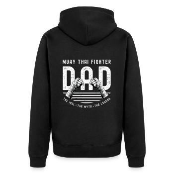 Muay Thai Fighter Dad The Idol The Muay Thai Lover - Unisex Premium Organic Zip Hoodie - black - Back - Nico (187cm)
