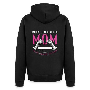 Muay Thai Fighter Mom The Idol The Martial Arts - Unisex Premium Bio Zip Hoodie - Schwarz - Hinten - Nico (187cm)