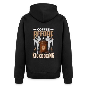 Kickboxer Coffee Avant Amateur de café de boxe thaïlandaise - Veste à capuche bio Premium Unisexe - noir - Dos - Nico (187cm)