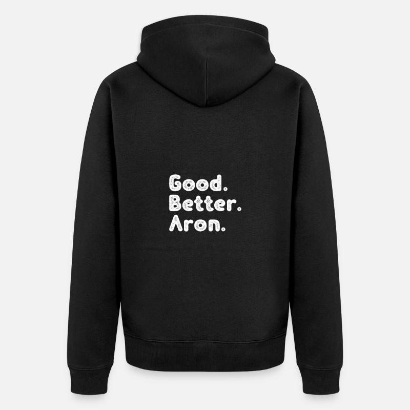 Good better Aron - Unisex Premium Bio Zip Hoodie - Schwarz