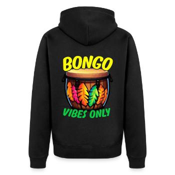 Bongospieler Musikinstrument Musiker - Unisex Premium Bio Zip Hoodie - Schwarz - Hinten - Nico (187cm)