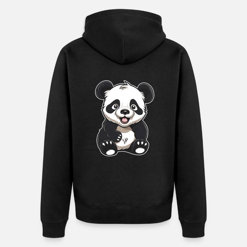 Big Panda Panda Ours Souriant - Veste à capuche bio Premium Unisexe - noir