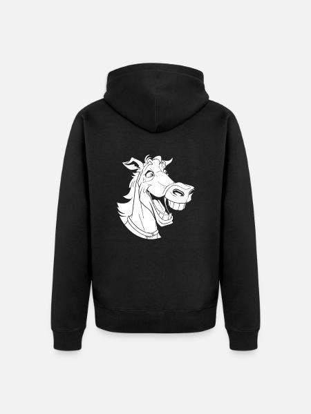 Horse Equestrian Funny - Unisex Premium Organic Zip Hoodie - black