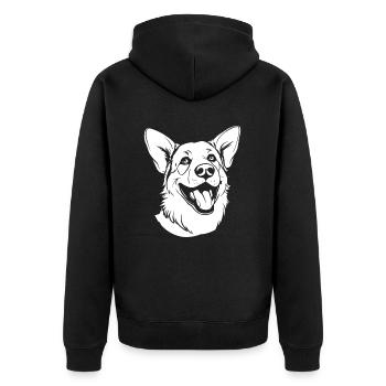 Berger Allemand Souriant - Veste à capuche bio Premium Unisexe - noir - Dos - Nico (187cm)
