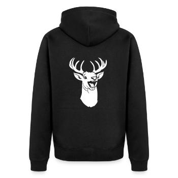 Cerf souriant - Veste à capuche bio Premium Unisexe - noir - Dos - Nico (187cm)