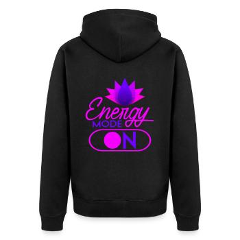Chakra Holistic Healing Hands Energy Healer Reiki - Unisex Premium Bio Zip Hoodie - Schwarz - Hinten - Nico (187cm)
