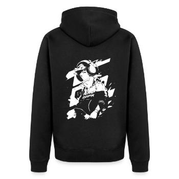 Le cool Cyberpunk Style Anime Boy Otaku de Shibuya - Veste à capuche bio Premium Unisexe - noir - Dos - Nico (187cm)